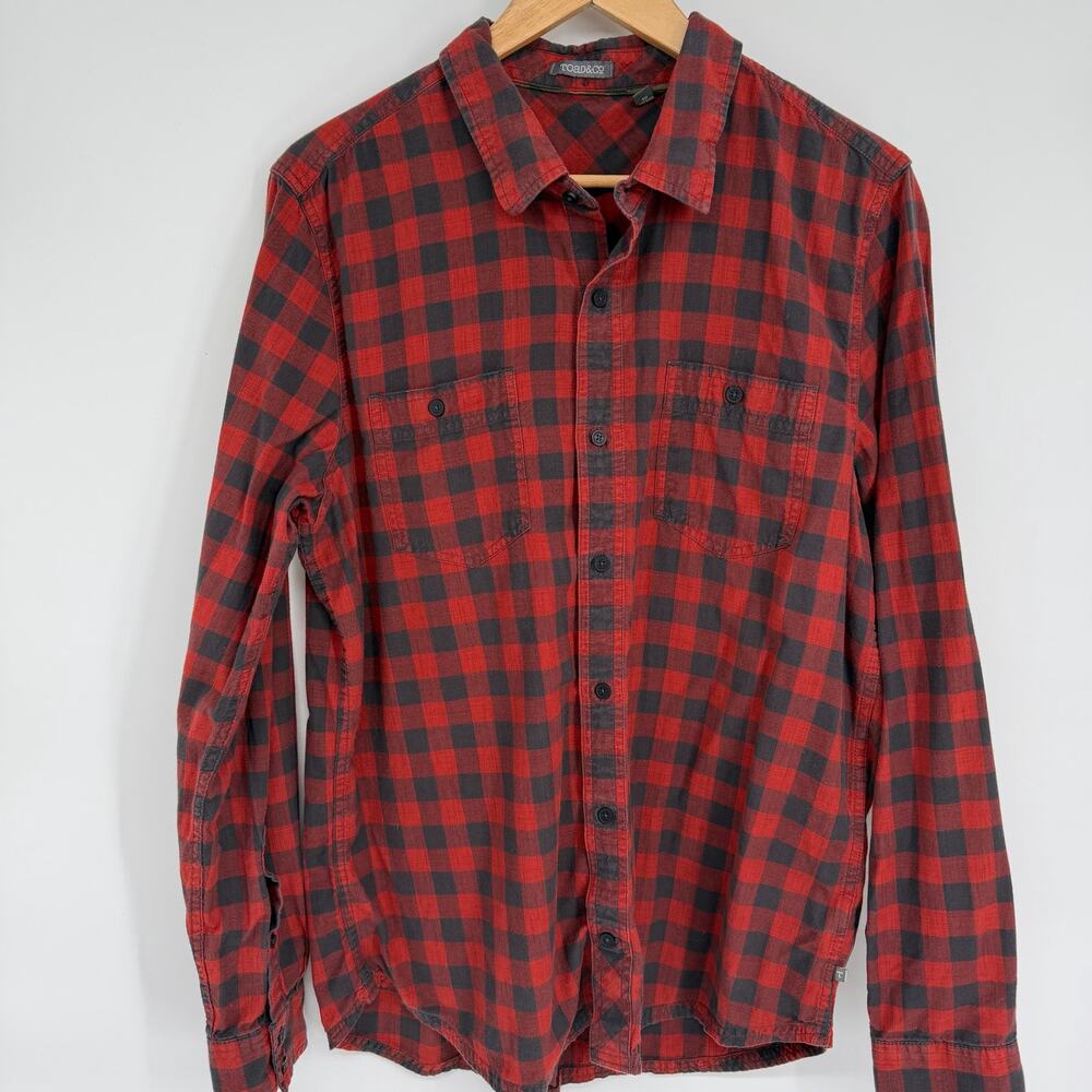 Toad&Co Top Men’s Large Organic Cotton Plaid Flannel Gorpcore Outdoor Active